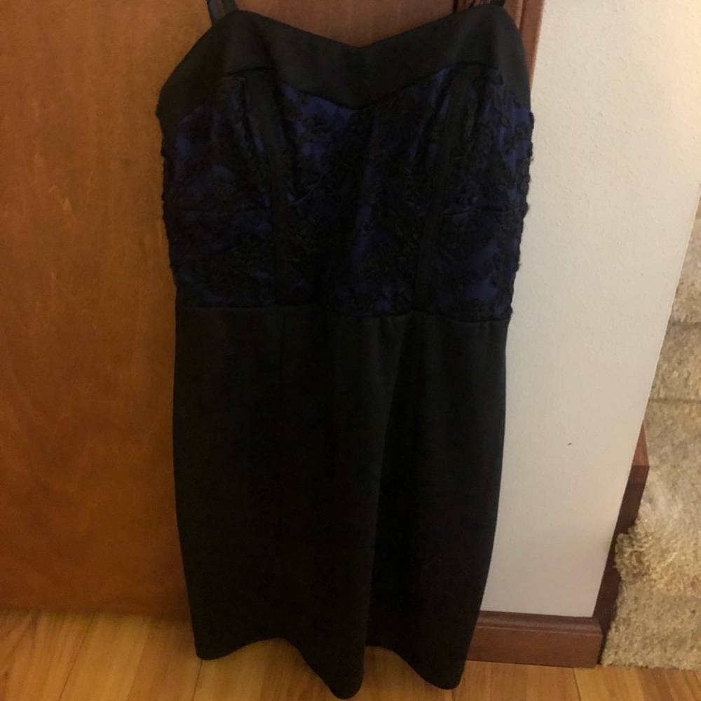 Navy and black pencil dress